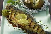Teriyaki trout with lime