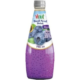 Soft drink with basil seeds and blueberry flavor, 290ml