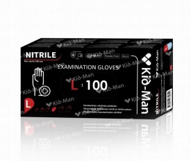 Одноразовые перчатки, нитриловые, черные, размер L, 100 шт.