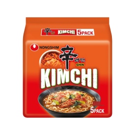 Ātri pagatavojama Ramen nūdeļu zupa ar Kimči, asa, ģimenes paka (120g x 5)