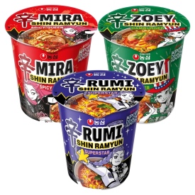 NONGSHIM Лапша быстрого приготовления в стакане SHIN RAMYUN DEMON HUNTERS, 3 × 68 г